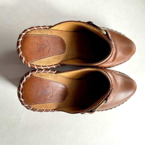 Frye Charlotte Ring 70770 Brown Leather Heeled Mule Clogs Women's Size 7 1/2 M - Picture 8 of 10